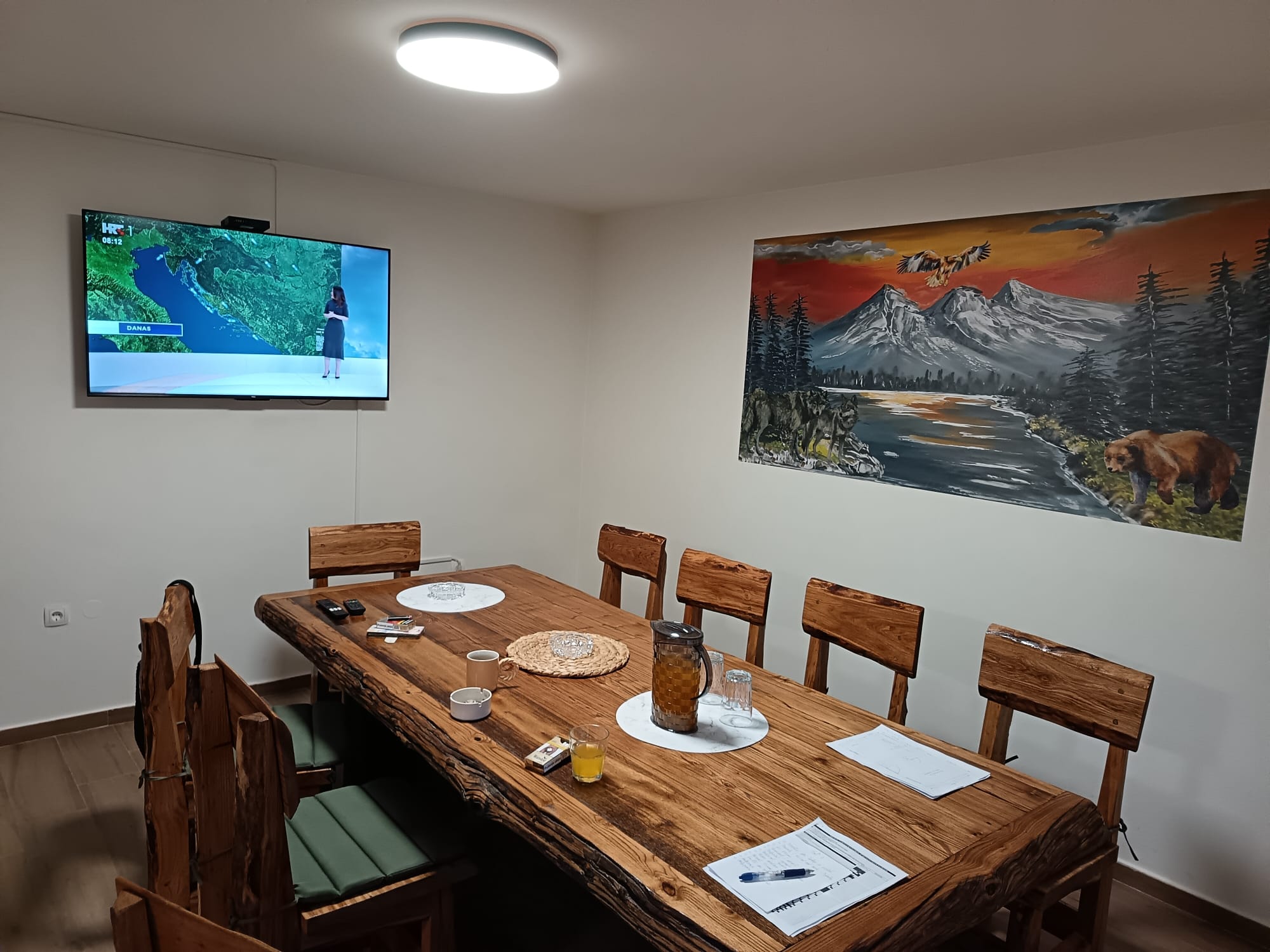 Ground floor gathering space with large oak table